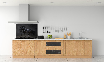 Glass splashback Black Horse