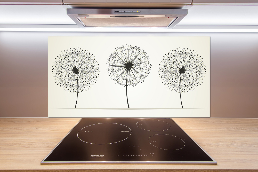 Hob splashback dandelions