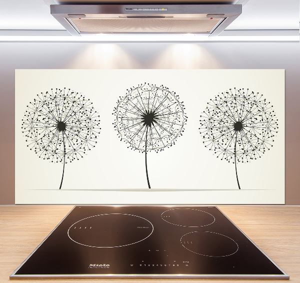 Hob splashback dandelions