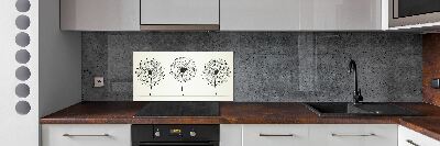 Hob splashback dandelions