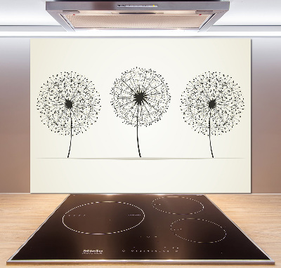 Hob splashback dandelions