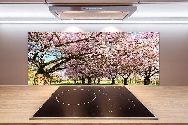 Kitchen splashback Cherry trees