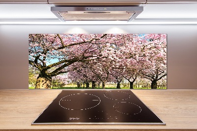 Kitchen splashback Cherry trees