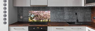 Kitchen splashback Cherry trees