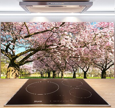 Kitchen splashback Cherry trees