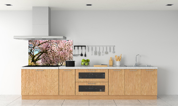 Kitchen splashback Cherry trees