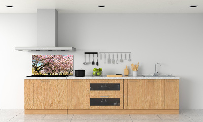 Kitchen splashback Cherry trees