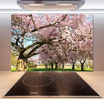 Kitchen splashback Cherry trees