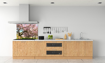 Kitchen splashback Cherry trees