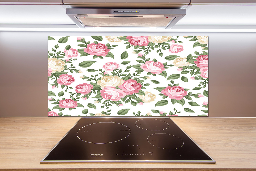 Cooker splashback Roses