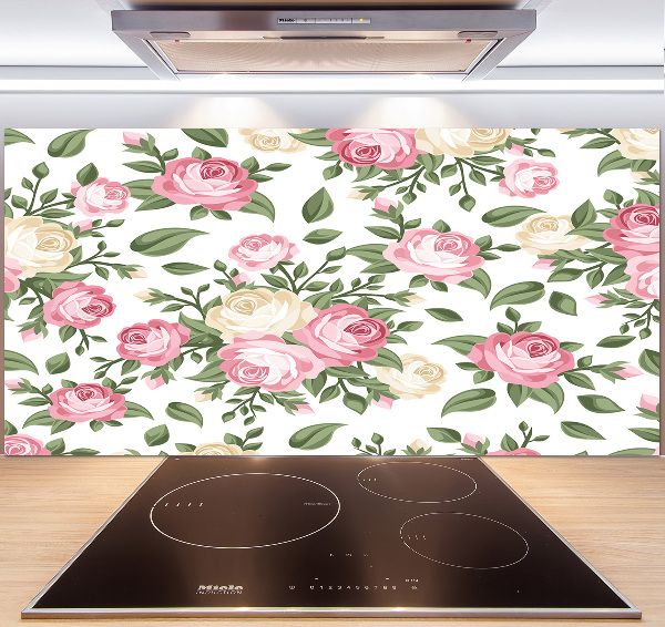 Cooker splashback Roses