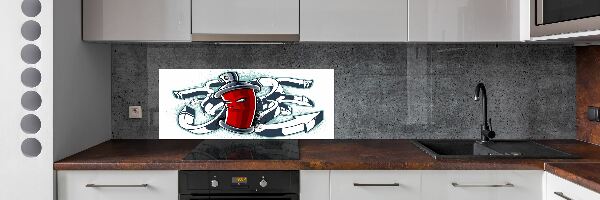 Glass splashback Graffiti