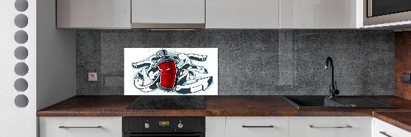 Glass splashback Graffiti