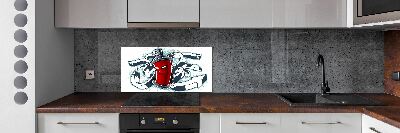 Glass splashback Graffiti