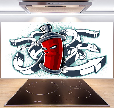 Glass splashback Graffiti