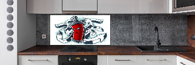 Glass splashback Graffiti