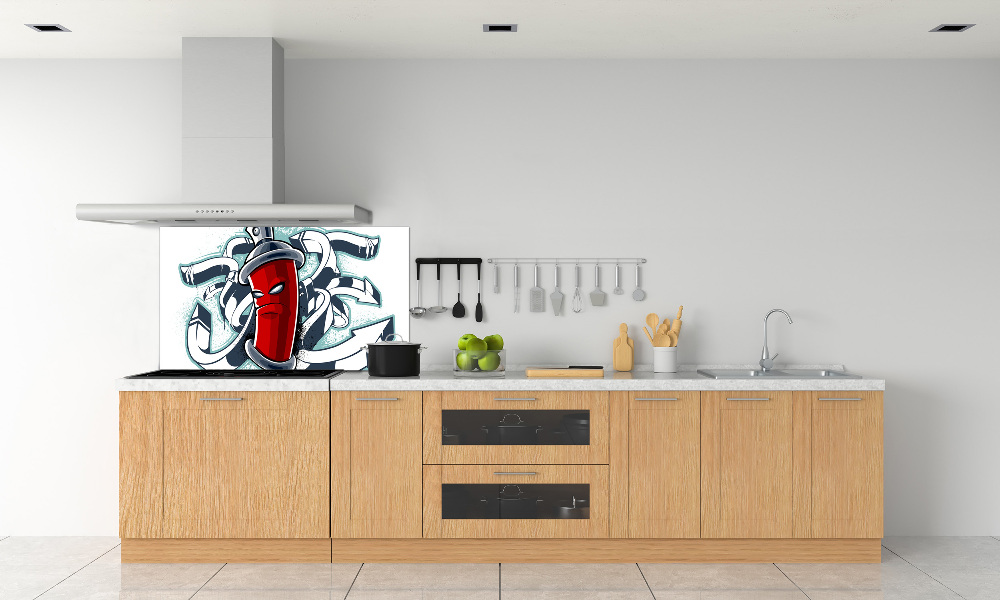 Glass splashback Graffiti