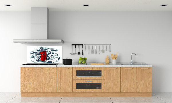 Glass splashback Graffiti