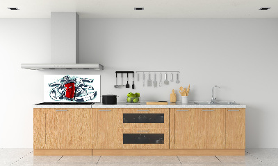 Glass splashback Graffiti