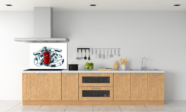 Glass splashback Graffiti