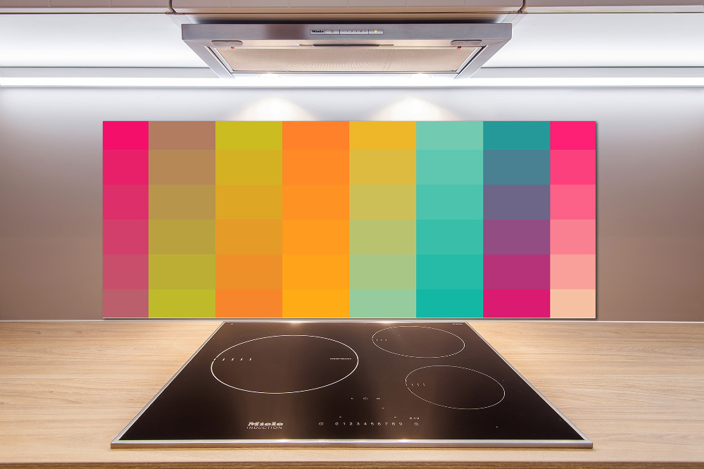 Cooker splashback Colorful squares