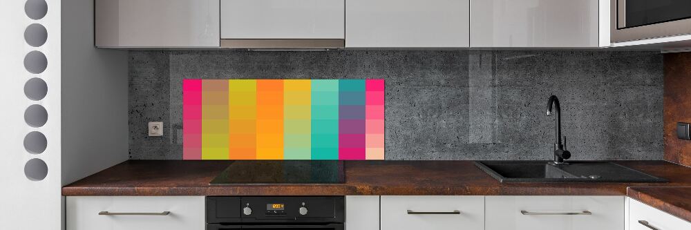 Cooker splashback Colorful squares