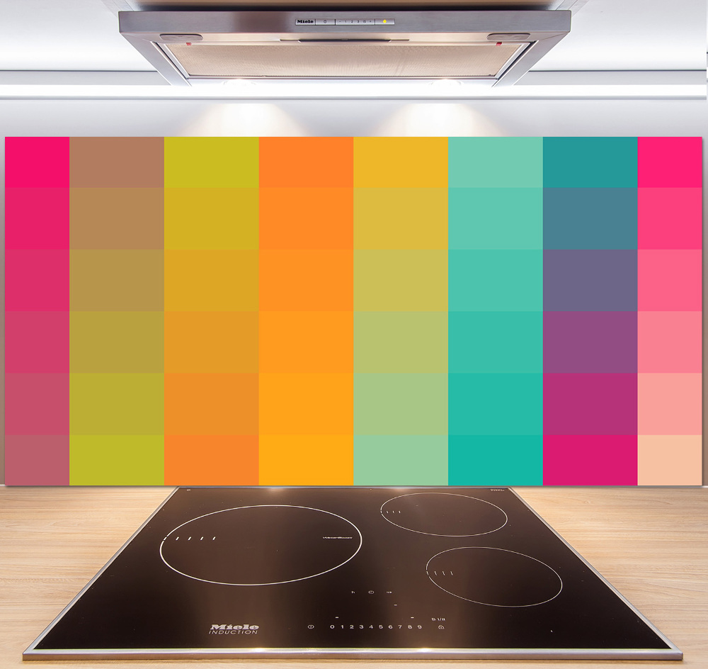 Cooker splashback Colorful squares