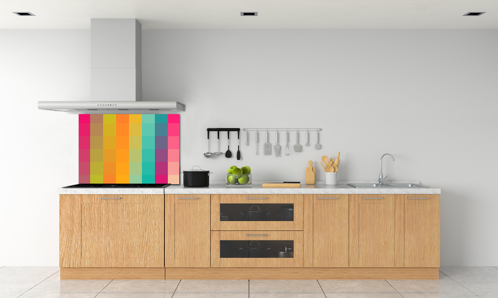 Cooker splashback Colorful squares