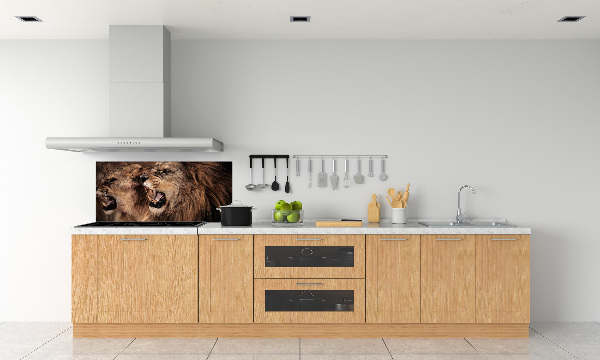 Kitchen splashback Roaring lions