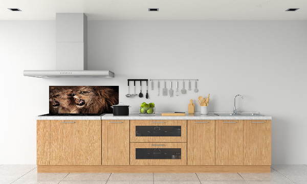 Kitchen splashback Roaring lions