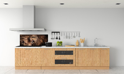 Kitchen splashback Roaring lions