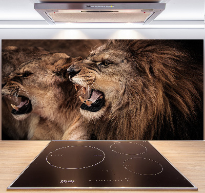 Kitchen splashback Roaring lions