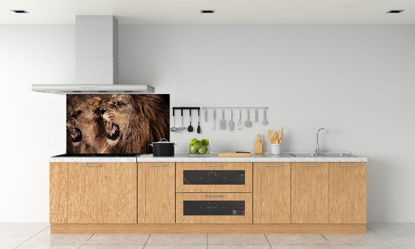 Kitchen splashback Roaring lions