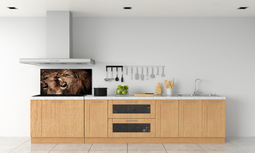 Kitchen splashback Roaring lions