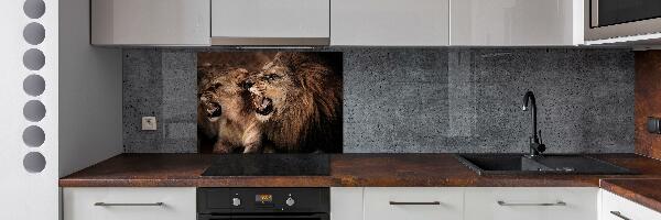 Kitchen splashback Roaring lions