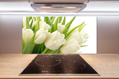 Kitchen splashback White tulips