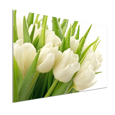 Kitchen splashback White tulips