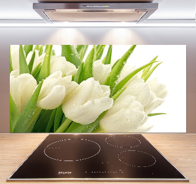 Kitchen splashback White tulips