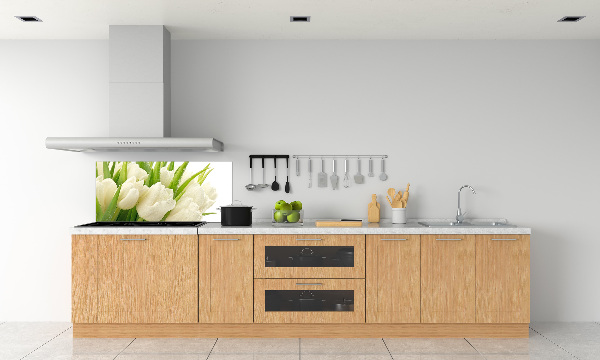 Kitchen splashback White tulips