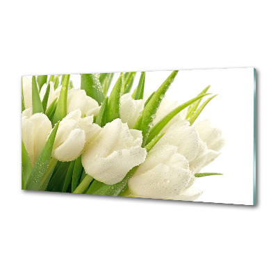 Kitchen splashback White tulips