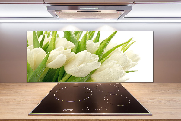 Kitchen splashback White tulips