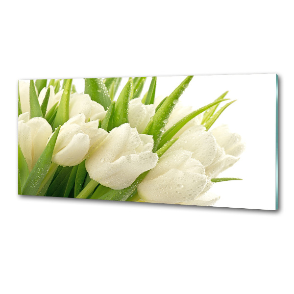 Kitchen splashback White tulips