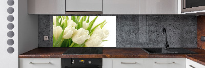 Kitchen splashback White tulips