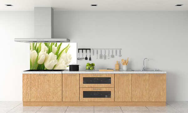 Kitchen splashback White tulips