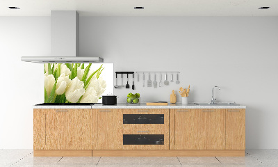 Kitchen splashback White tulips