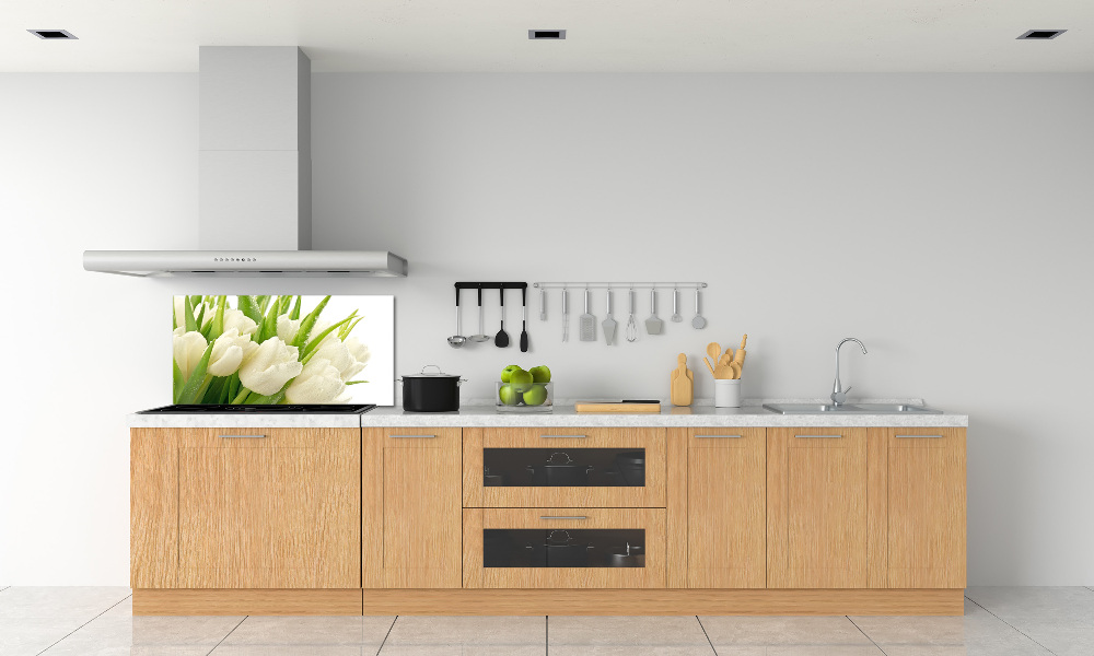 Kitchen splashback White tulips