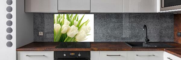 Kitchen splashback White tulips