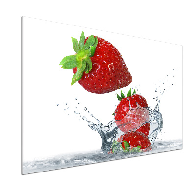 Cooker splashback Strawberries and water