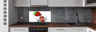 Cooker splashback Strawberries and water