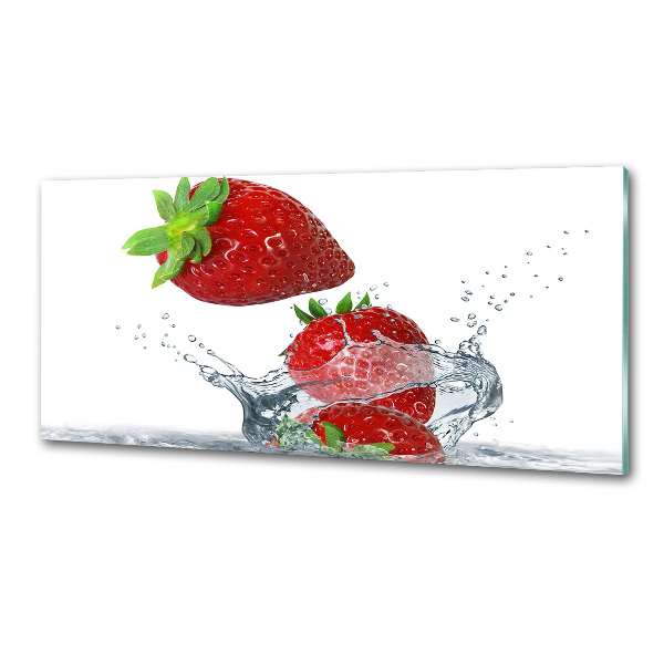 Cooker splashback Strawberries and water